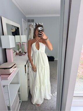 kyanne high split maxi dress cream multi Kyanne High Split Maxi Dress | Cream Multi | Womens